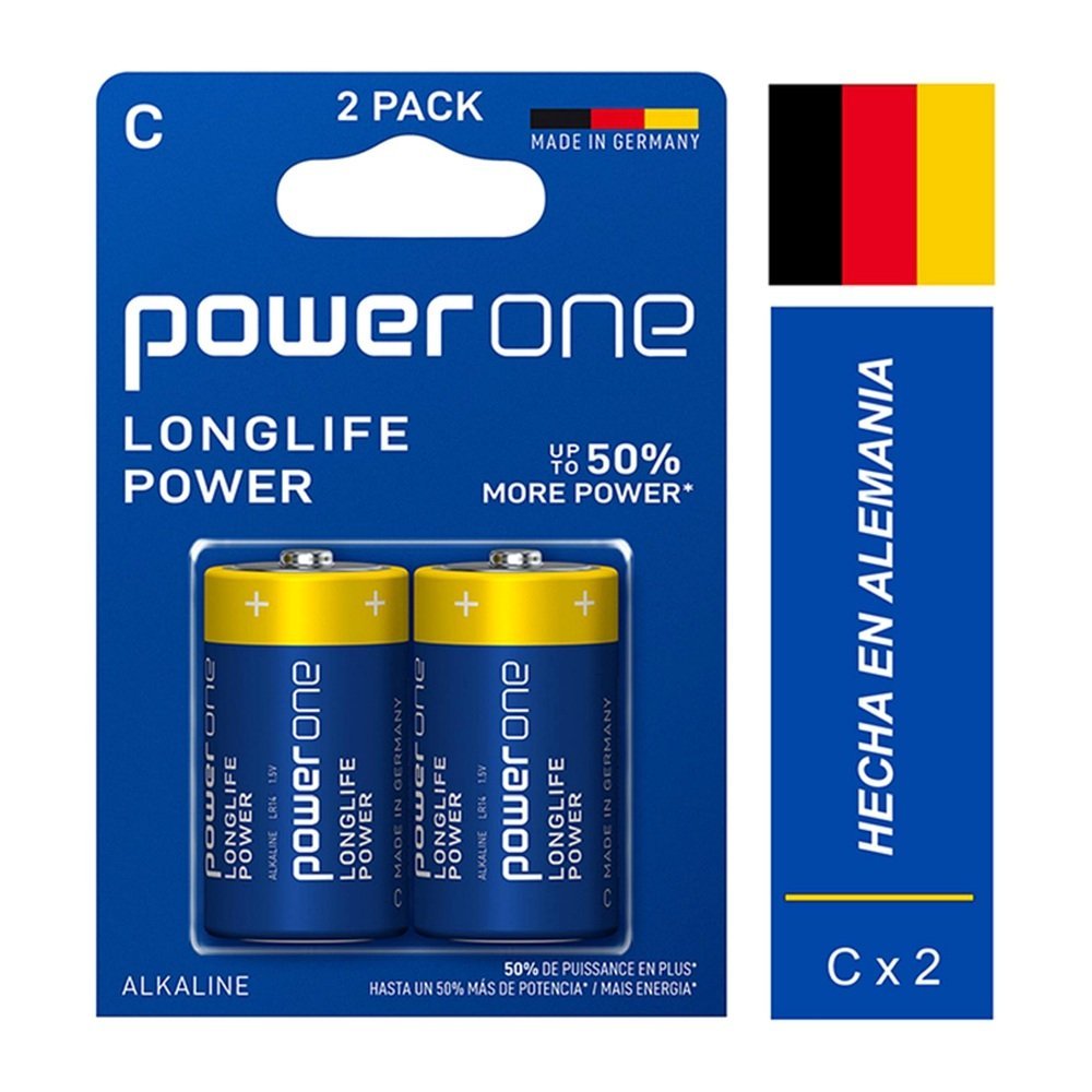 POW-P14-C-X2-blanco.jpg Pilas alcalinas Power One C - 2 unidades - Imagen 1